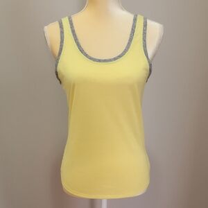 Victoria's Secret Vivid Yellow Low Back Tank Top with Gray Trim Sz XS